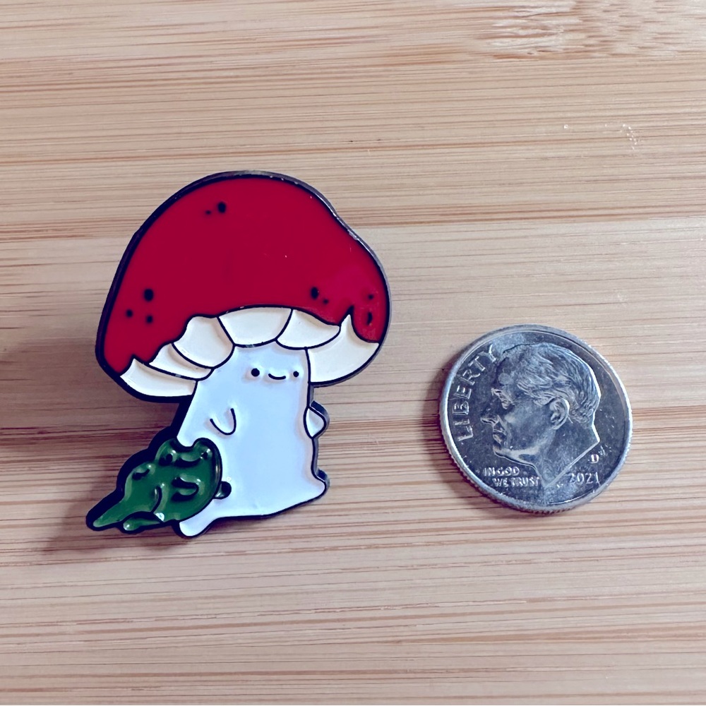 Mushroom & Frog Pin